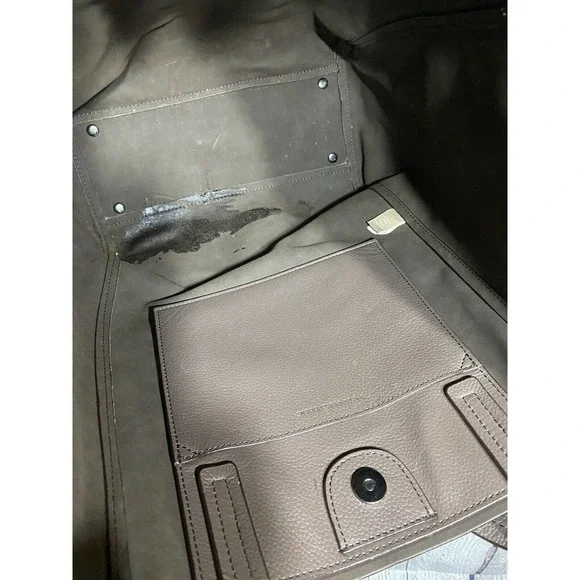 Banana republic large brown genuine leather and fur purse / tote - Picture 4 of 5